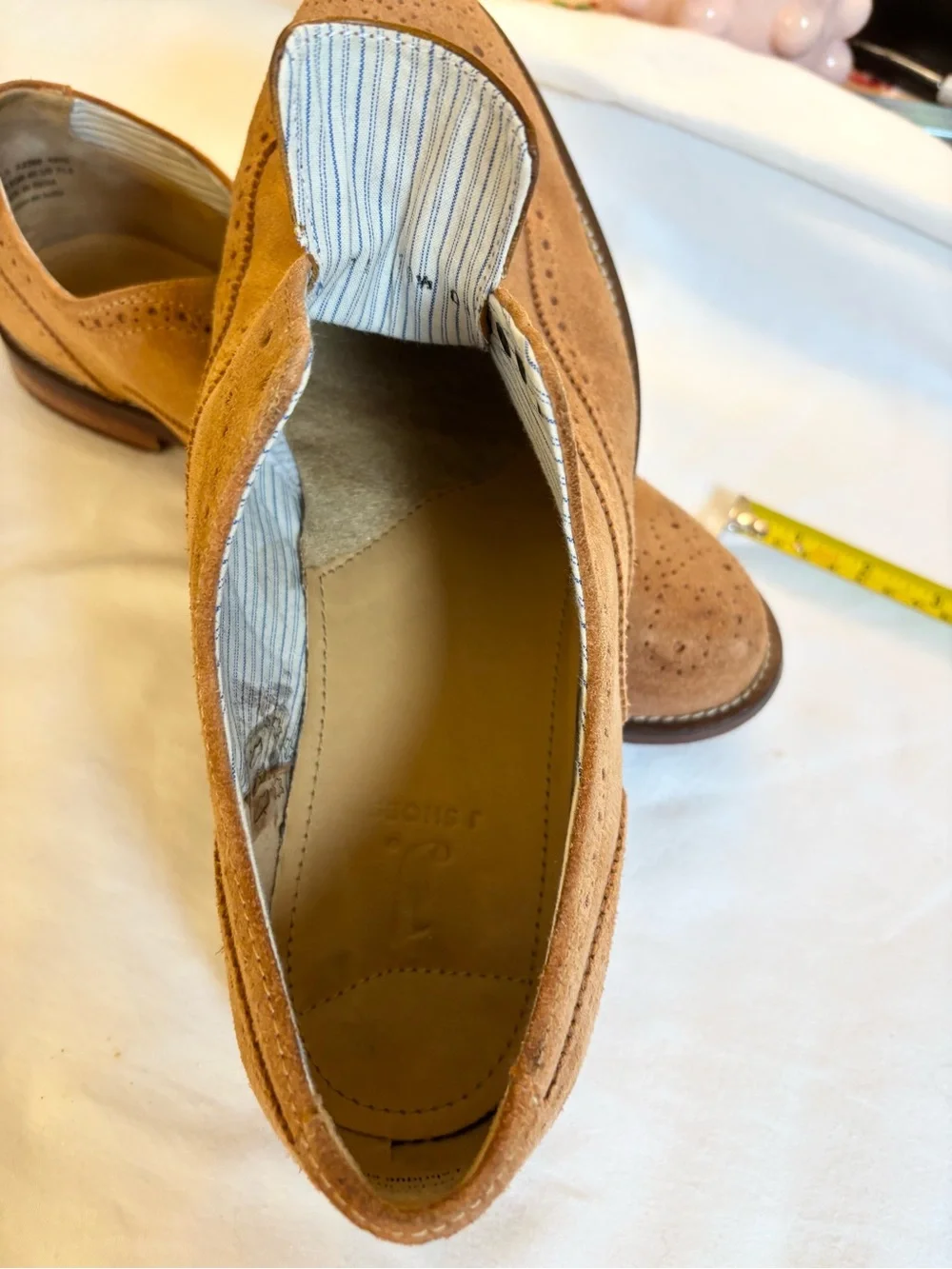 Tan Suede Brogue Oxfords — Classic Wingtip Derby Style